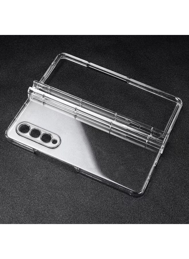 Generic Case Cover For Samsung Galaxy Z Fold3 5G TPU + PC Shockproof Protective Phone Case with Pen Slot Transparent 