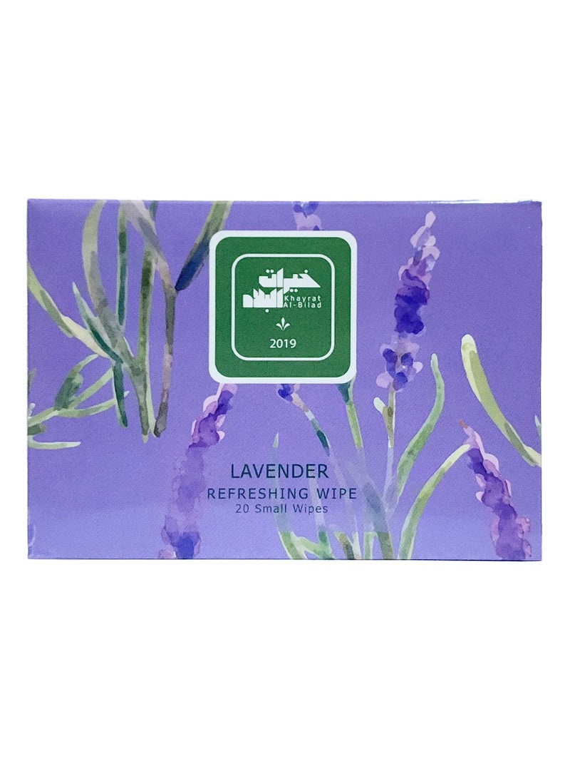 Generic Refreshing Antibacterial Wet Wipes with Scent ( LAVENDER ) - 20 Wipes  - Image 1