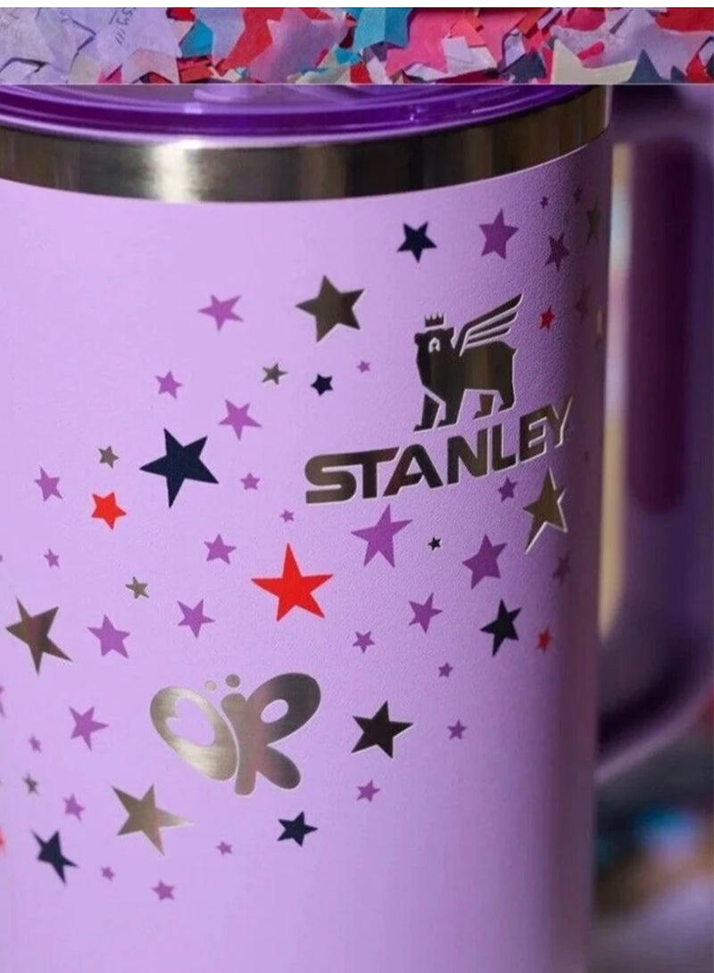 Stanley 40oz Quencher H20 Flowstate Stainless Steel Vacuum Insulated Tumbler with Lid and Straw for Water, Iced Tea or Coffee, Smoothie and More, Cream (Purple) - Image 5