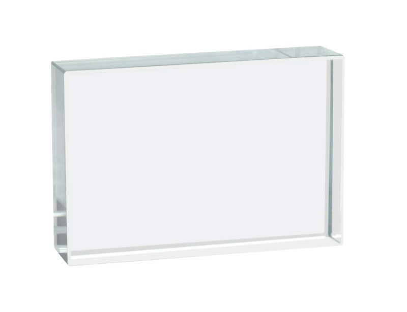 EISCO Rectangular Refraction Block 3 75mm x 2 50mm x 05 12mm Optically Worked Glass Slightly Beveled Edges Excellent for Physics Experiments Photography