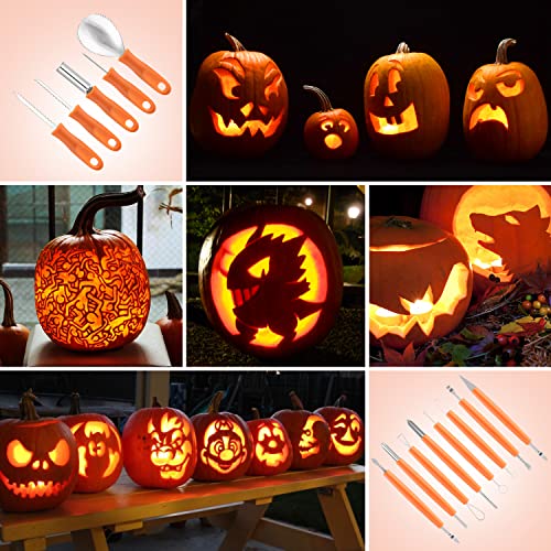 CHRYZTAL Pumpkin Carving Kit Tools Halloween, 13PCS Professional Heavy Duty Carving Set, Stainless Steel Double-side Sculpting Tool Carving Kit for Halloween Decoration Jack-O-Lanterns - Image 3