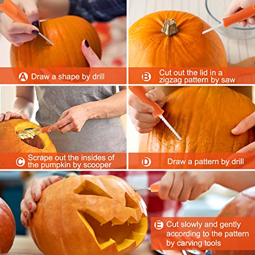 CHRYZTAL Pumpkin Carving Kit Tools Halloween, 13PCS Professional Heavy Duty Carving Set, Stainless Steel Double-side Sculpting Tool Carving Kit for Halloween Decoration Jack-O-Lanterns - Image 2