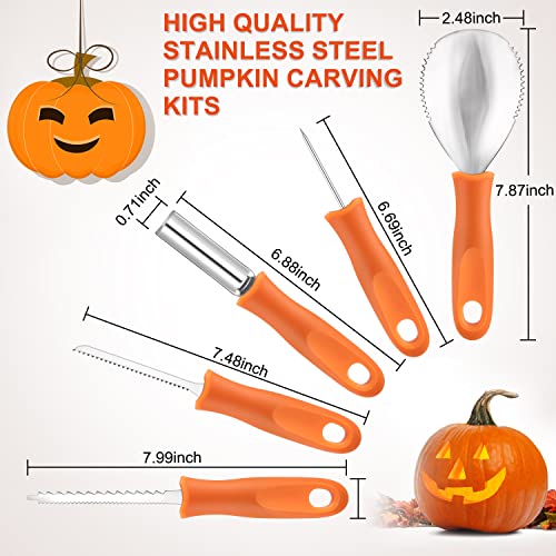 CHRYZTAL Pumpkin Carving Kit Tools Halloween, 13PCS Professional Heavy Duty Carving Set, Stainless Steel Double-side Sculpting Tool Carving Kit for Halloween Decoration Jack-O-Lanterns - Image 4