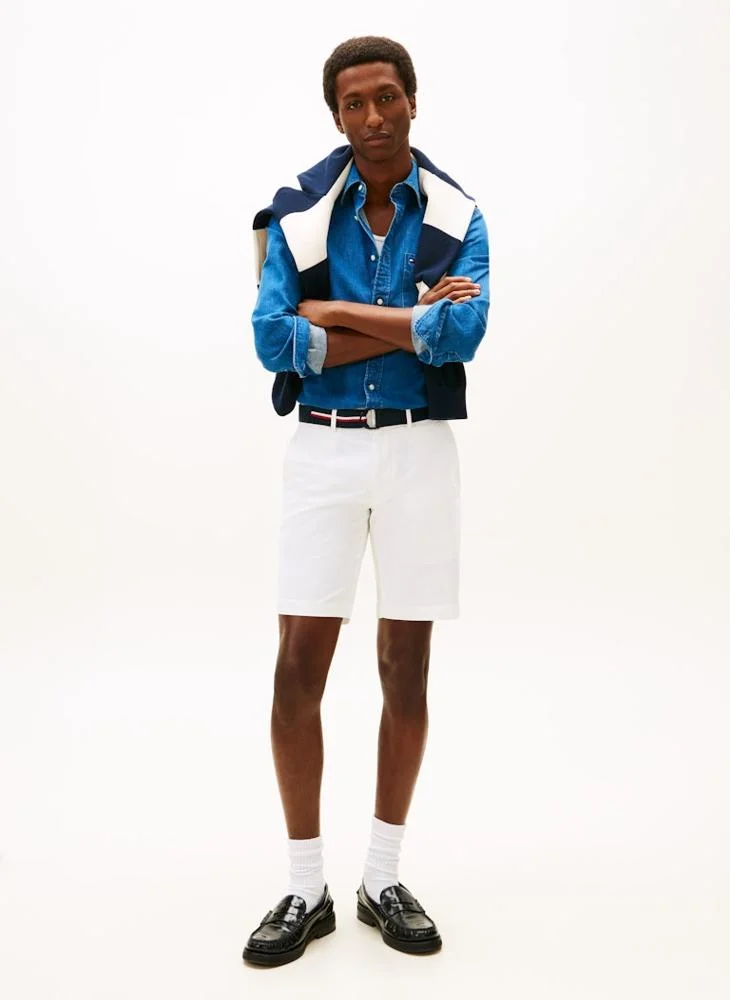 Tommy Hilfiger Th Optic White Essential Brooklyn Twill W Belt Shorts for Men | Best Price UAE