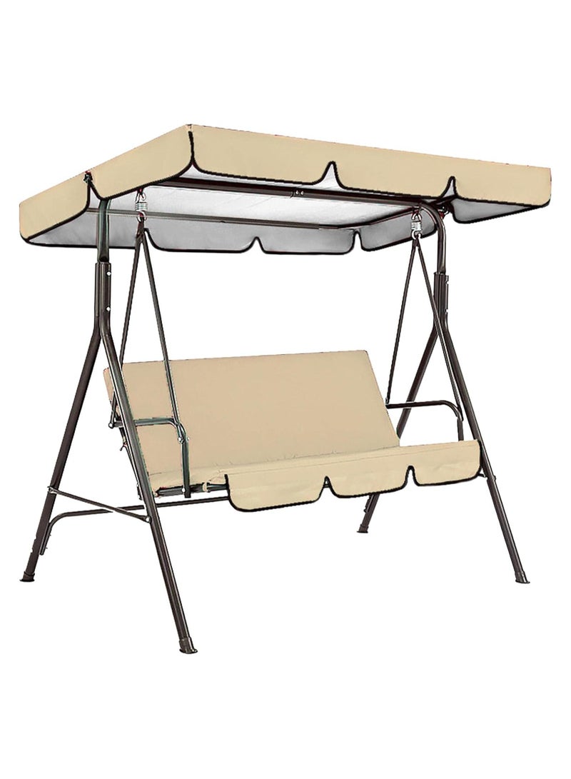 DubaiGallery 3 Seat Swing Chair, 3 Seater Garden Swing Seat Chair, Outdoor Swinging Chair 3 Seat Bench with Adjustable Canopy Removable Cushion for Patio Poolside Porch - Image 2