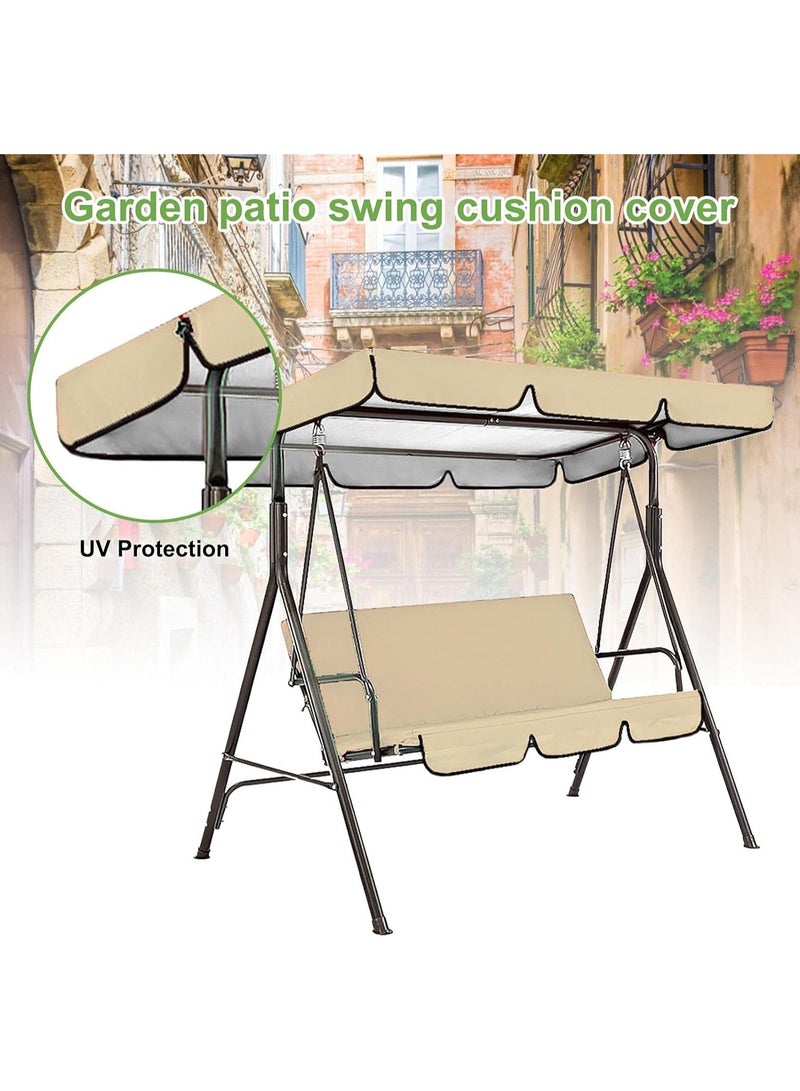 DubaiGallery 3 Seat Swing Chair, 3 Seater Garden Swing Seat Chair, Outdoor Swinging Chair 3 Seat Bench with Adjustable Canopy Removable Cushion for Patio Poolside Porch - Image 4