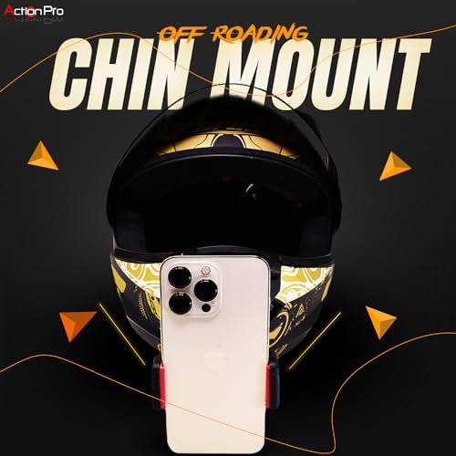 Action Pro Helmet Chin Strap Mount with Mobile Holder & Screw Compatible with All Smartphones and GoPro 13 12 11 10 9 8 7 5 4 | SJCAM | DJI Osmo | Insta360 X4 X3 X2 & Other Action Cameras - Image 2