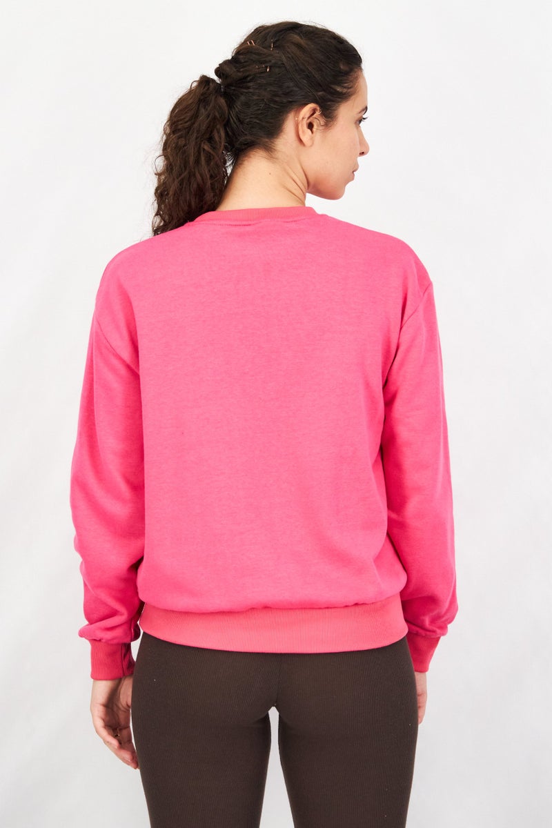 umbro Women Sportswear Fit Long Sleeve Sweatshirt, Pink - Image 4