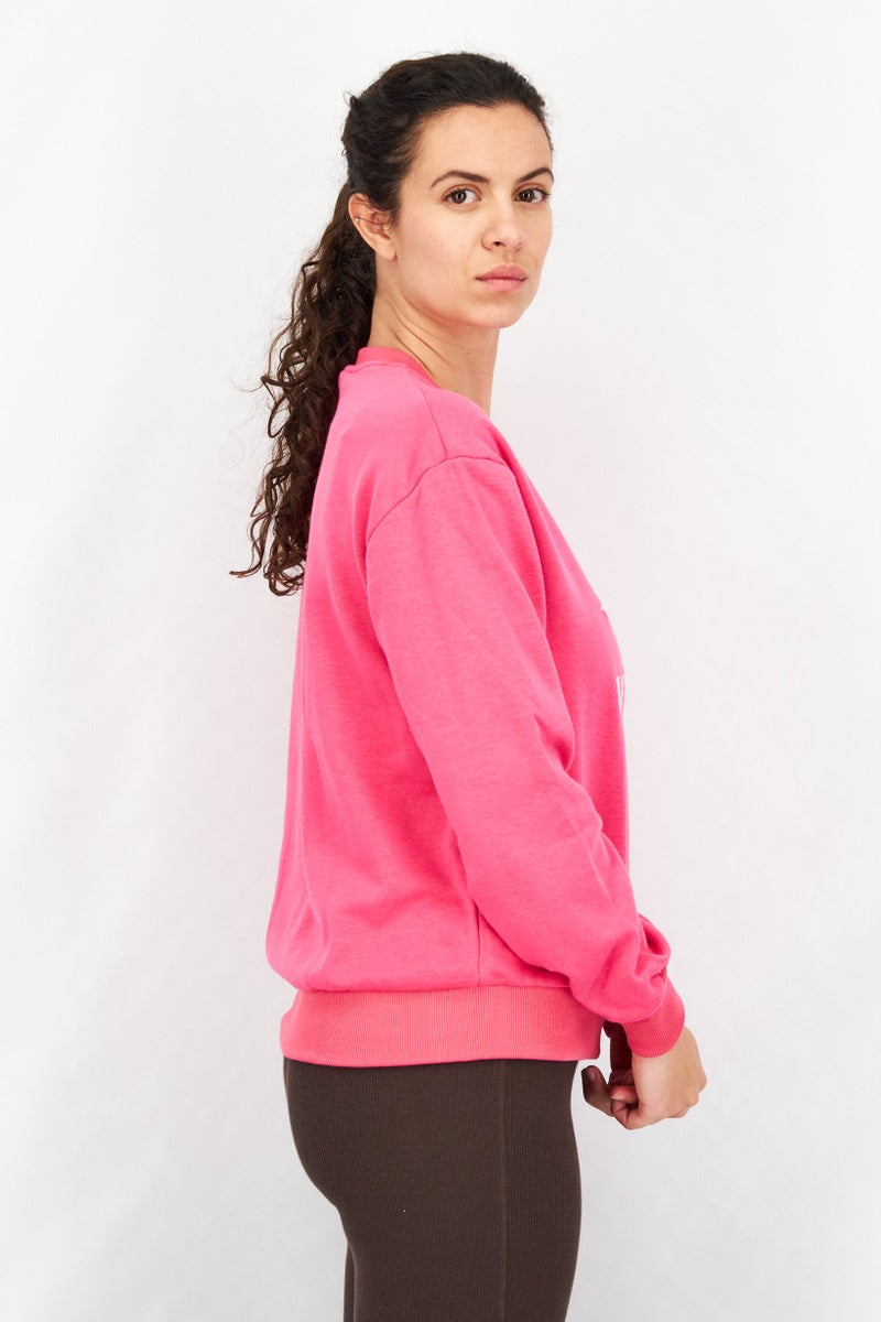 umbro Women Sportswear Fit Long Sleeve Sweatshirt, Pink - Image 2