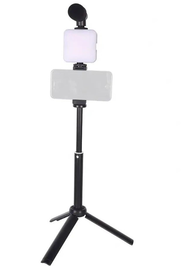 ELTRAZONE W020 AY-49T Flexible Phone Tripod with Microphone Filling Light Selfie Vlogging Kit - Image 2