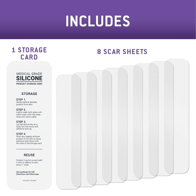 Care Science C Section Recovery Silicone Scar Sheets 15in x 7in 8ct Reuseable Scar Sheets for Reducing the Appearance of CSection Keloid and Acne Scars - Image 5