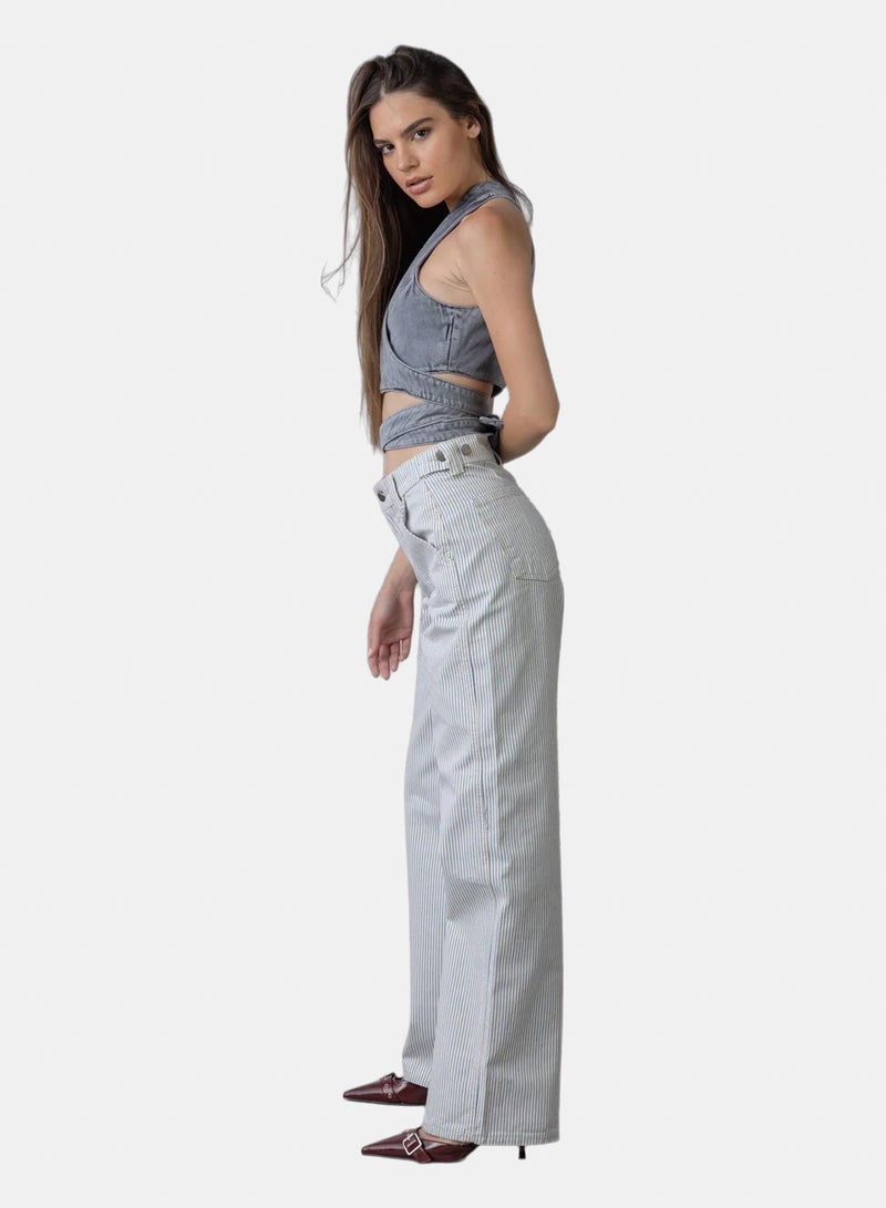 Stache Wrap Denim Crop Top - Image 3