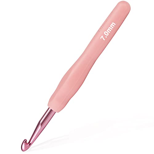 YOJOB 7mm Crochet Hook, Supers Smooth 7 mm Ergonomic Crochet Hooks for Beginner, Comfort for Arthritic, 1 Pack - Image 1