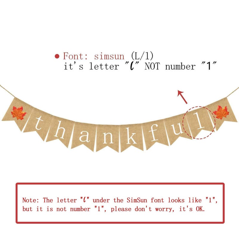 Partyprops Thankful Burlap Banner | Thankful Burlap Wall Banner| Thanksgiving Banner | Rustic Thanksgiving Decoration | Fall Banner| Thanksgiving Decor - Image 5