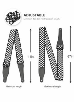 Excefore Embroidery Guitar Strap, Adjustable Guitar Strap/Bass Strap, Cotton Strap for Bass, Electric & Acoustic Guitars (Length 104-170cm, Width 5cm)  - Image 4