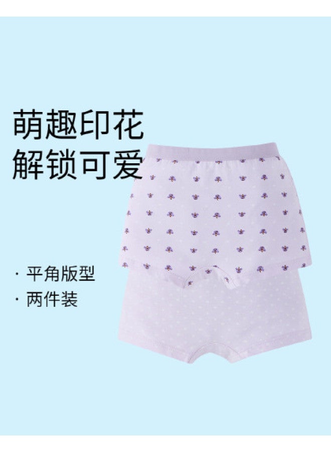 Annil Girls' Cotton Brief Underwear 2-pack 2025 Spring/summer New Collection No Wedgie Comfort For Big Kids - Image 1