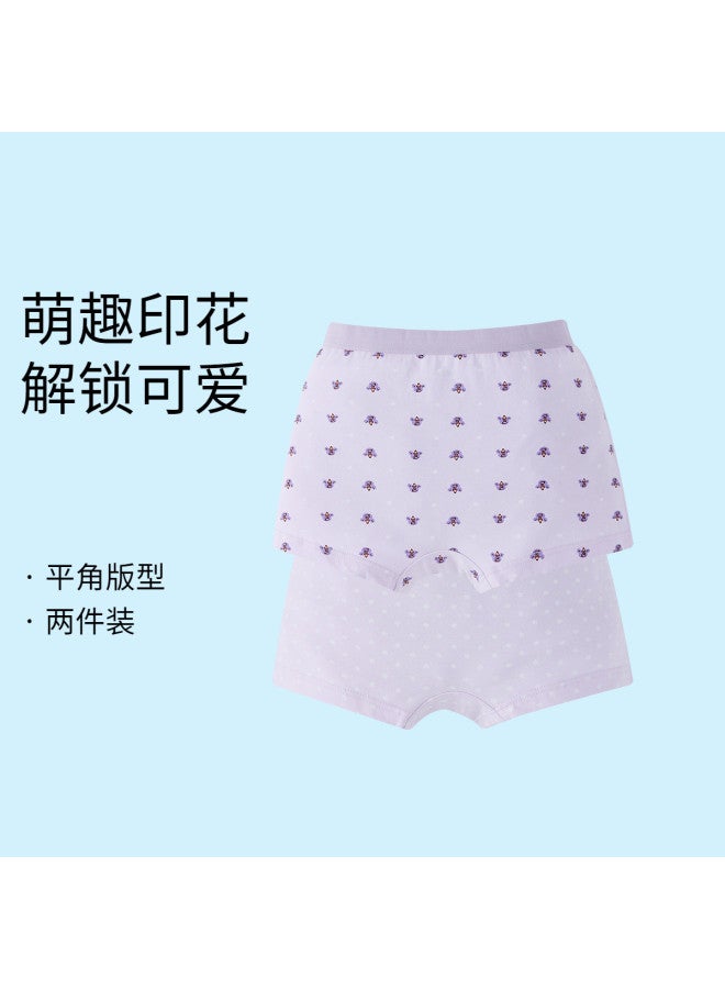 Annil Girls' Cotton Brief Underwear 2-pack 2025 Spring/summer New Collection No Wedgie Comfort For Big Kids - Image 2