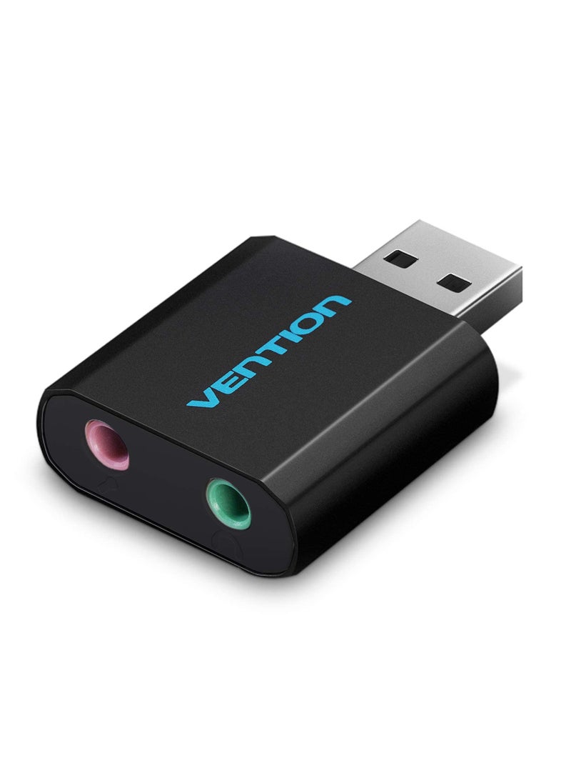 VENTION Metal Usb 2.0 External Sound Card, Ps4 External Independent Sound Card, Plug And Play Stereo Adapter, Driver-free Headphone Converter External Usb Sound Card  - Image 1