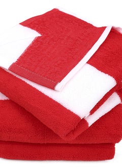 Status Contract Bath Towels | Coral Fleece Quick Dry Towel| Super Absorbent & Soft| Luxury Bath Towels with Hook Hair Towel for Men & Women |(Red) (Set of 3), 350 TC, 60 X 120 Cm  - Image 5