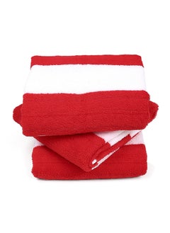 Status Contract Bath Towels | Coral Fleece Quick Dry Towel| Super Absorbent & Soft| Luxury Bath Towels with Hook Hair Towel for Men & Women |(Red) (Set of 3), 350 TC, 60 X 120 Cm  - Image 4