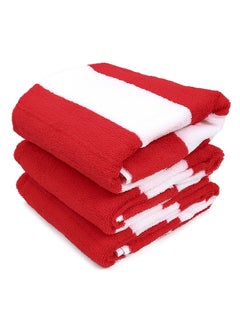 Status Contract Bath Towels | Coral Fleece Quick Dry Towel| Super Absorbent & Soft| Luxury Bath Towels with Hook Hair Towel for Men & Women |(Red) (Set of 3), 350 TC, 60 X 120 Cm  - Image 3
