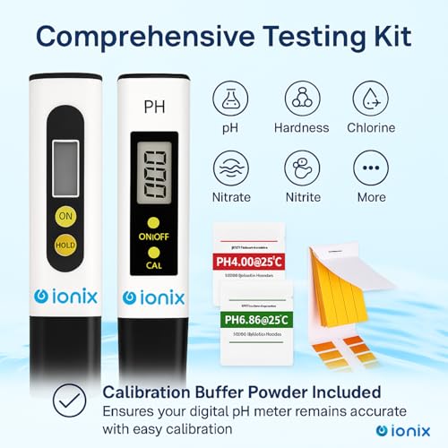 IONIX TDS Meter for Water Testing, PH Meter for Water Testing, TDS Meter & Digital PH Meter & Litmus Paper Combo, Water Testing Kit for Measuring Tds and Ppm with Buffer Powder - Image 4