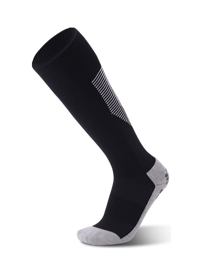 اليشمك زوج جوارب كرة قدم مبطنة مانعة للانزلاق بتصميم يغطي الساق بلون أسود 14*3*12سم - Image 4