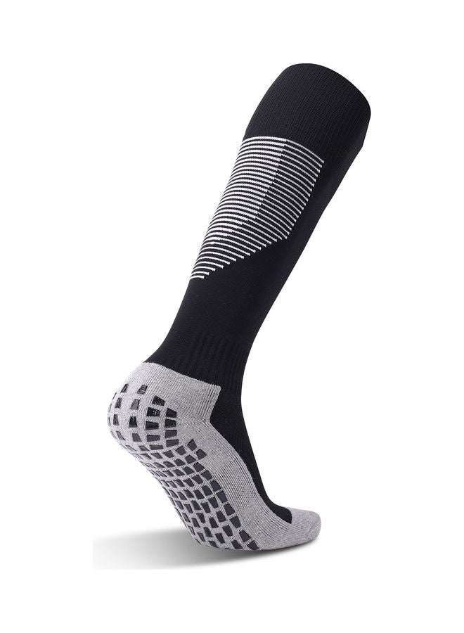 اليشمك زوج جوارب كرة قدم مبطنة مانعة للانزلاق بتصميم يغطي الساق بلون أسود 14*3*12سم - Image 2