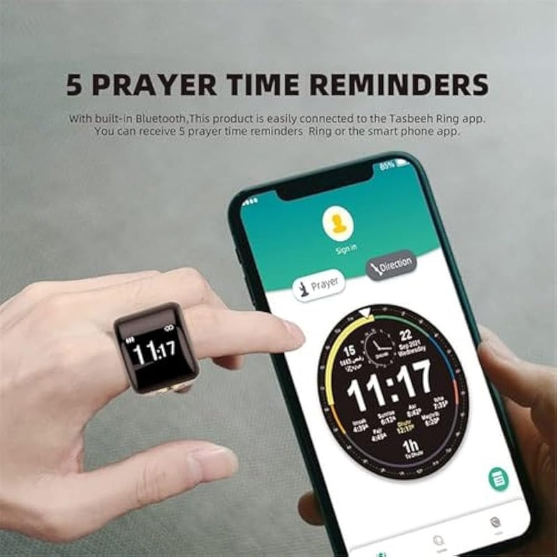 أنكوفو ساعة تسبيح ذكية مقاومة للماء IP7، مع 5 تنبيهات لوقت الصلاة، شاشة OLED، إعدادات تعداد مخصصة، عداد، مناسبة لجميع الأعمار 20 مم - Image 2