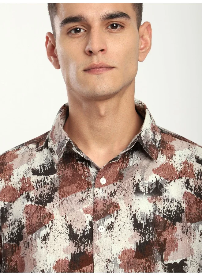 Beyoung Pink Ethereal Printed Shirt