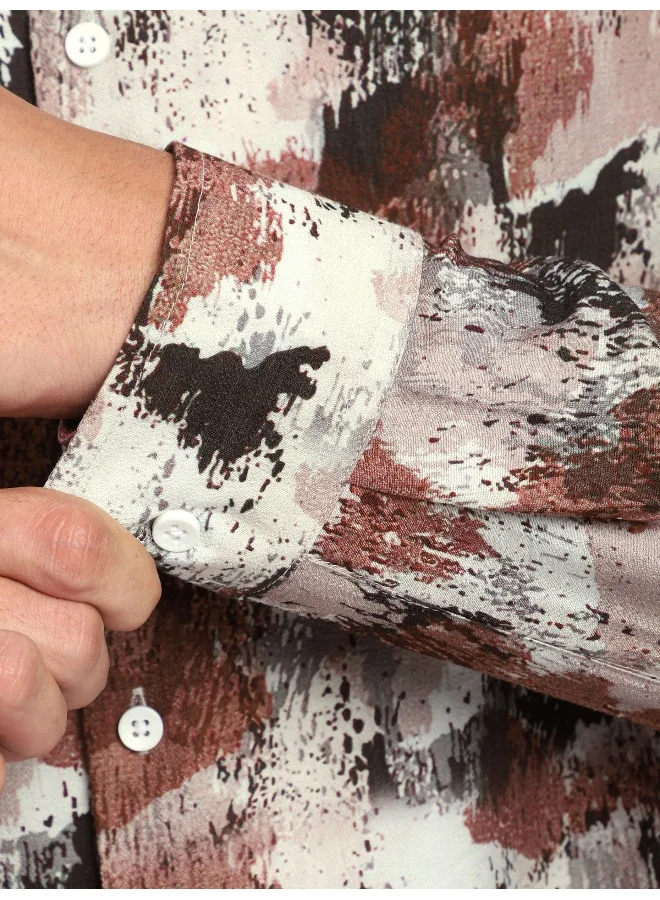 Beyoung Pink Ethereal Printed Shirt