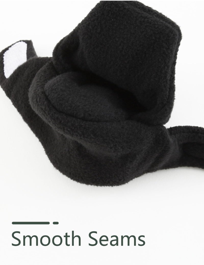 Bibimom Unisex Cozie Fleece Baby Booties Black 6-12 Months for Infants and Toddlers Newborn Essentials - Image 2