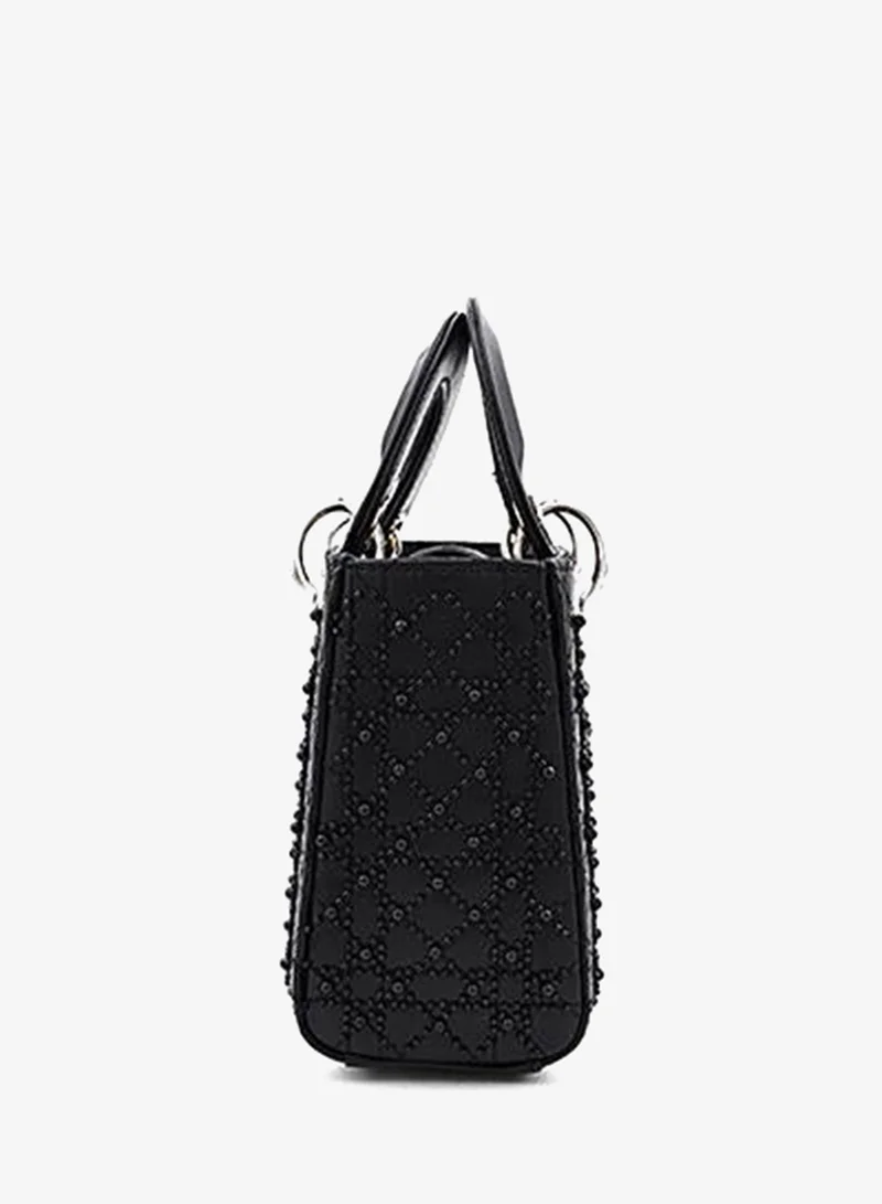 Cuple Black Cuple Textured Zip Shoulder Bag for Women | Best Price UAE