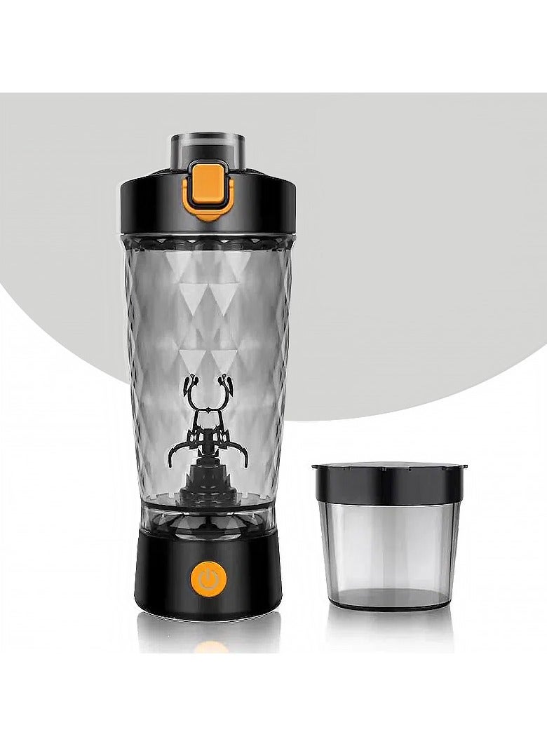 زجاجة شاكر البروتين الكهربائية - كأس قابل لإعادة الشحن USB مع مقصورة مسحوق - خلاط قوي مناسب لمزيجات البروتين والهزازات - مصنوع من مواد آمنة تريتان (خالية من BPA) - 22 أوقية / 650 مل - Image 1