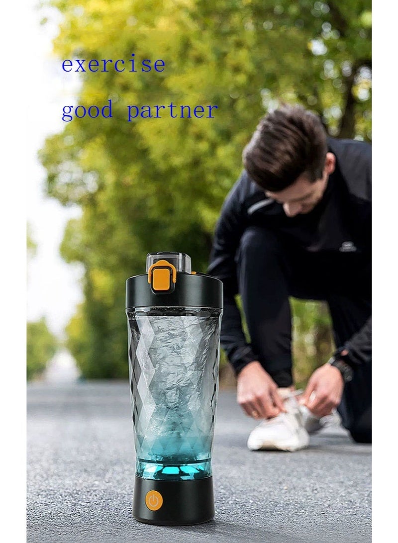 زجاجة شاكر البروتين الكهربائية - كأس قابل لإعادة الشحن USB مع مقصورة مسحوق - خلاط قوي مناسب لمزيجات البروتين والهزازات - مصنوع من مواد آمنة تريتان (خالية من BPA) - 22 أوقية / 650 مل - Image 3
