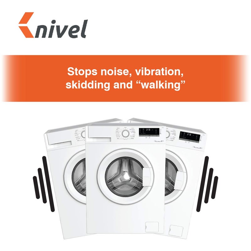 Knivel Washing Machine Foot Pads for Anti-vibration and Anti-Walk | Washer and Dryer Anti Slip Mat with Rubber Technology | Ideal for Vibration Reduction and Shock Absorber | Rubber Isolation Feet Set of 4 - Image 1