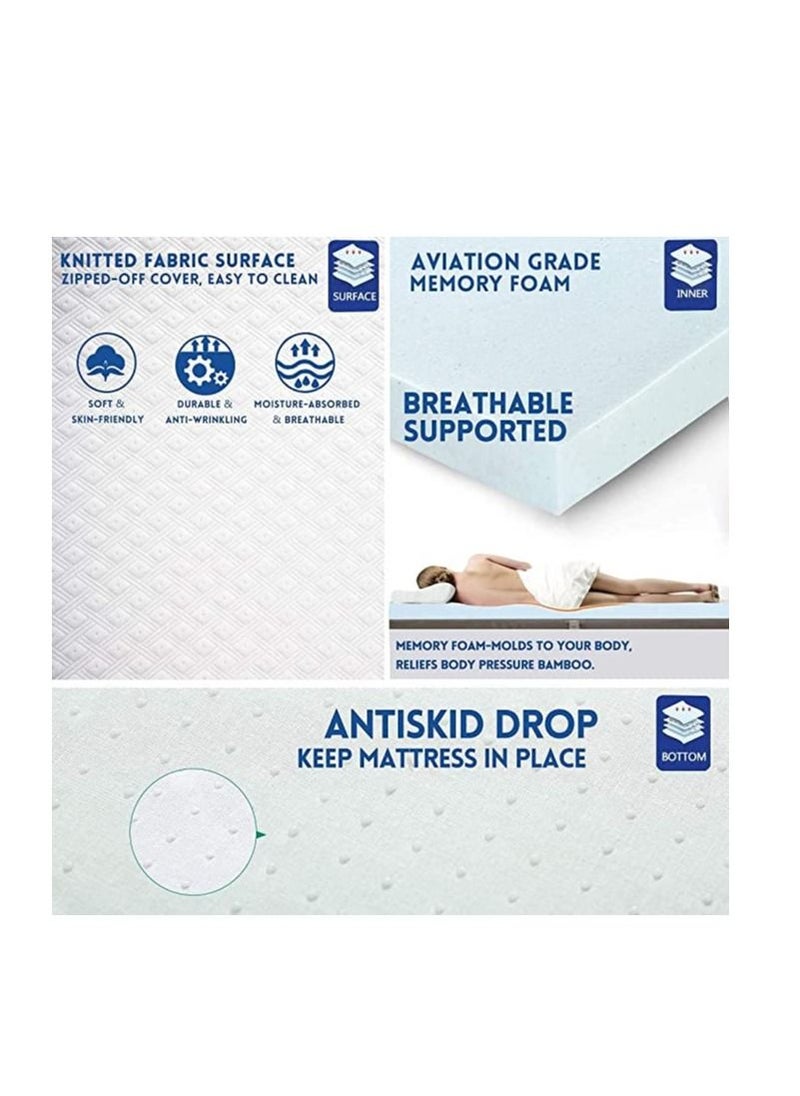 Generic - SULSHA Premium Memory Foam (Harmony Visco Elastic) Mattress Topper with Removable Luxurious Velour Cover - Image 1