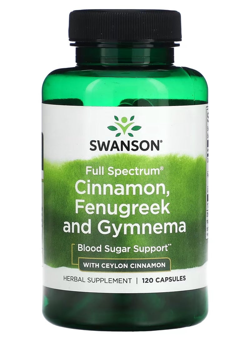 Swanson, Full Spectrum Cinnamon, Fenugreek, & Gymnema with Ceylon Cinnamon, 120 Capsules
