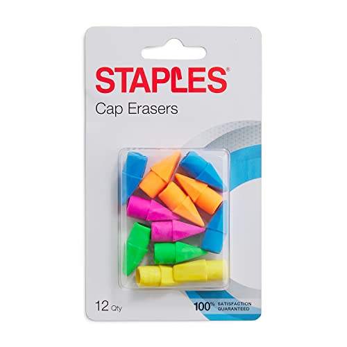 Staples® Arrowhead Cap Erasers, Assorted Colors, 12 Counts - Image 5