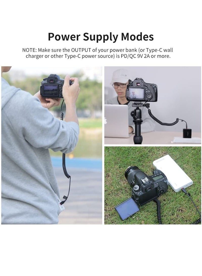 LP-E6 Dummy Battery Decoded, LP-E6 Battery, Replacement with Type-C Spring Power Adapter Cable for Canon EOS R R5 R5C R6 90D 80D 70D 60D 60Da 5D - Image 4