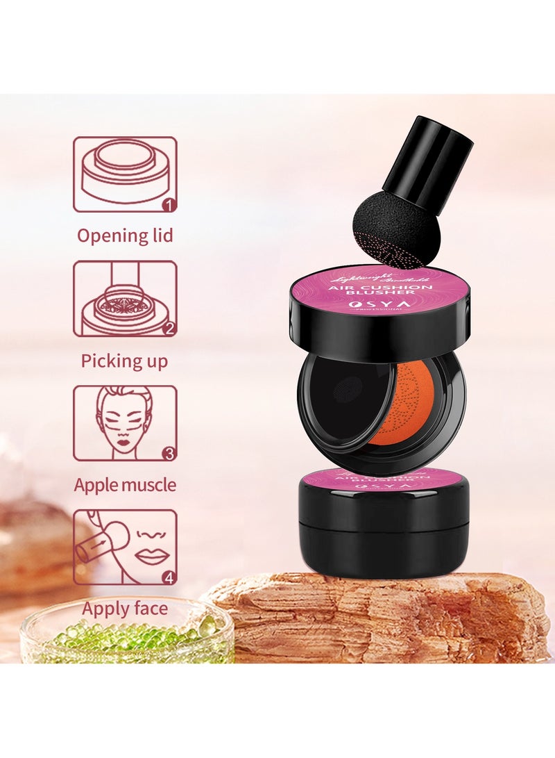 OSYA AIR CUSHION BLUSHER SET,Natural Blusher for Cheeks, Highly Pigmented Blush Makeup Easy to Blend Makeup Blushin,BLUSHER SET #02 PASSIONATE RADIANT - Image 3
