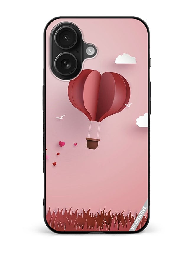 Protective Case Cover For Apple iPhone 16 Plus Paper Hot Air Balloon Design Multicolour