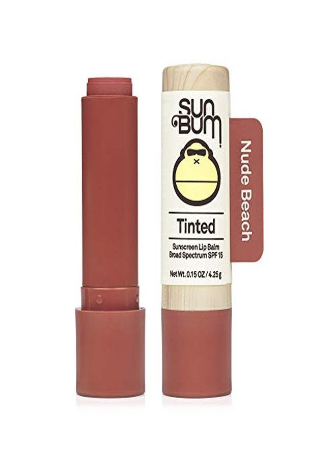 Sun Bum - Tinted Lip Balm Nude Beach ; Spf 15 ; Uva / Uvb Broad Spect Protection ; Sensitive Skin Safe ; Hypoallergenic Paraben Free ; Ozybenzone Free ; 0.15 Oz - Image 1