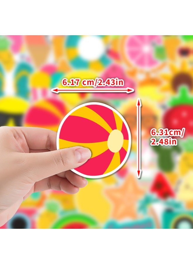 ٥٠ قطعة من ملصقات صيفية منعشة للأطفال والفتيات، برسومات كرتونية ملونة، لتزيين أجهزة الكمبيوتر المحمولة، ملصقات زخرفية، ملصقات جمالية لطيفة ومرحة، يمكنك صنعها بنفسك، لتزيين دفاتر القصاصات، والجيتارات، والثلاجات، ومصدات السيارات. - Image 5