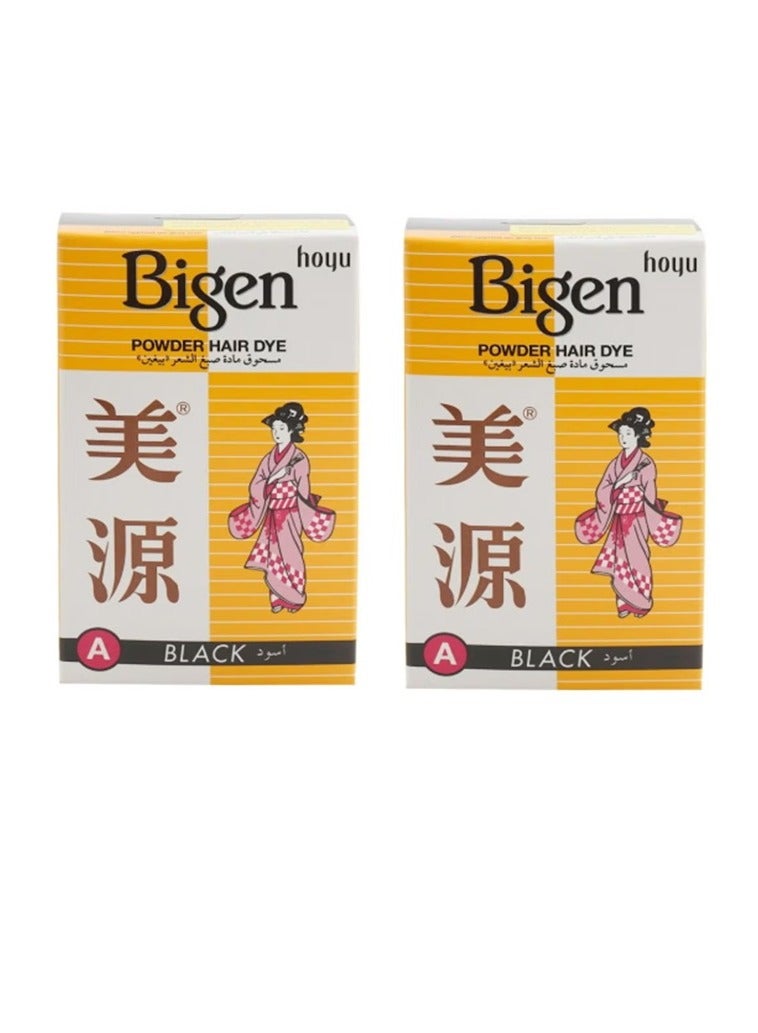 بايجن مسحوق صبغ الشعر، عبوة سوداء مكونة من قطعتين - Image 1