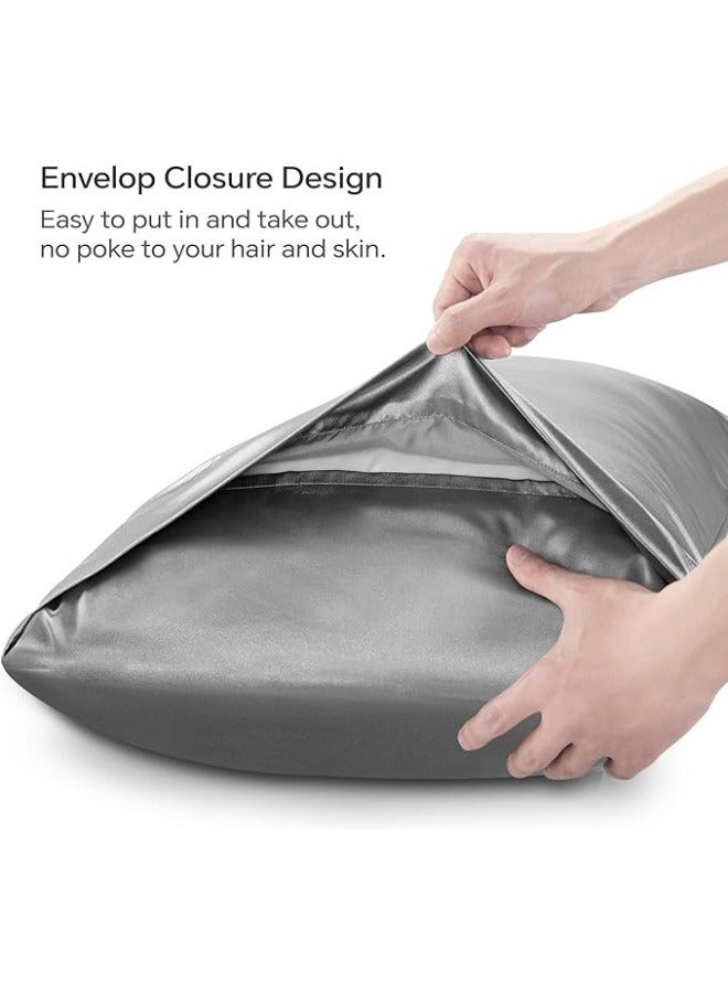 Satin Pillowcase for Hair and Skin, Super Soft and Cooling Similar to Silk Pillow Cases 2 Pack with Envelope Closure, Gift for Women Men - Image 5