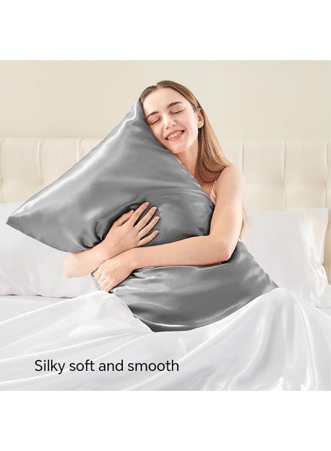 Satin Pillowcase for Hair and Skin, Super Soft and Cooling Similar to Silk Pillow Cases 2 Pack with Envelope Closure, Gift for Women Men - Image 2