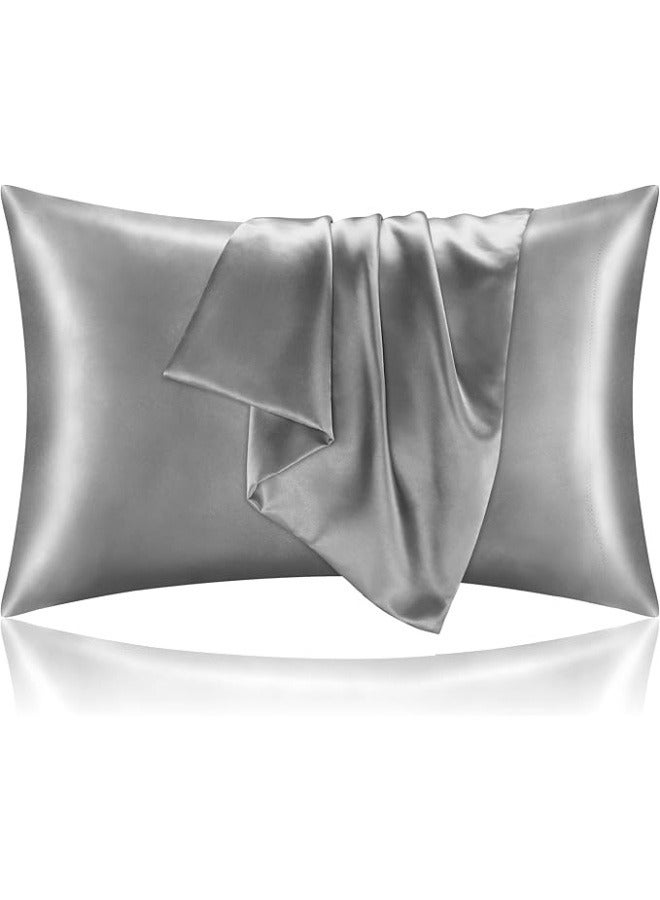 Satin Pillowcase for Hair and Skin, Super Soft and Cooling Similar to Silk Pillow Cases 2 Pack with Envelope Closure, Gift for Women Men - Image 1