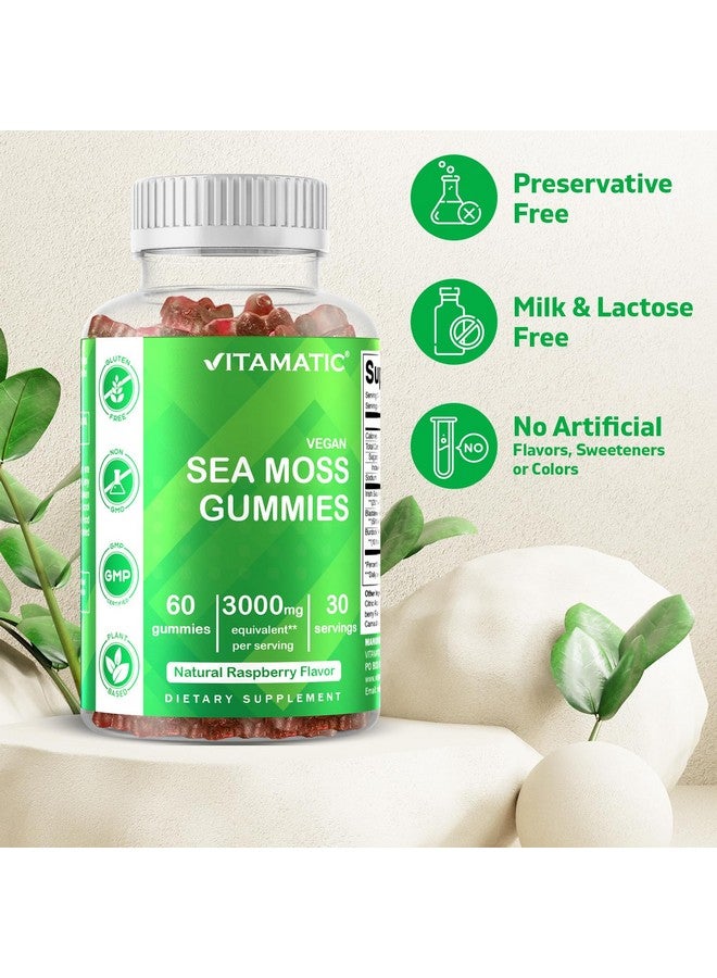 Vitamatic 3 Pack Irish Sea Moss Gummies- 3000mg Equivalent Per Serving (from Extract 132.5 mg) - 60 Ct - Made with Bladderwrack & Burdock Root - Seamoss Supplement for Thyroid, Energy, Immune Support - Image 4