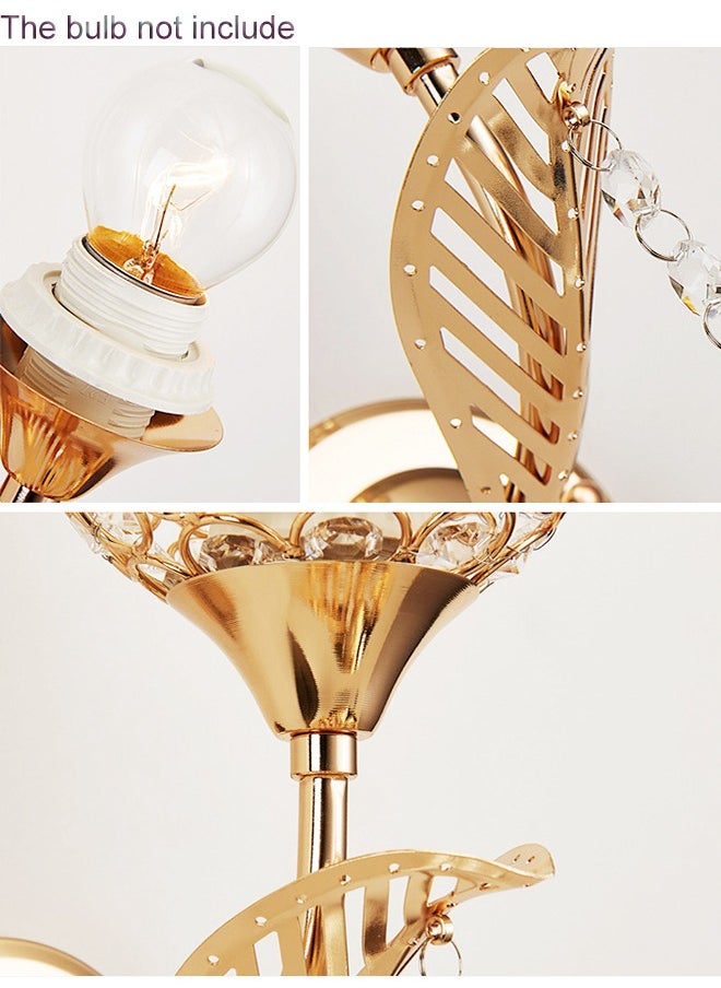 Goeco - Crystal Bedside Wall Sconce, Gold Wall lights, European Standard, E27 Base, (Light Source Not Included,Can use any E27 bulb) - Image 1